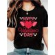 thumbnail image 1 of Happy Valentine's Day Valentine's Day Short Sleeve Tops, Spring Summer, Women's Graphic T-ShirtsFathCamisetas de verano para mujer, manga corta, cuello redondo, casual, lindo, con gráficos, camisetas, 1 of 6