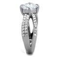 thumbnail image 4 of High polished (no plating) Stainless Steel Ring with AAA Grade CZ in Clear for Women Clear Stone Color Style TK2165 Size 10, 4 of 4