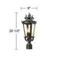 thumbnail image 3 of John Timberland Casa Marseille Vintage Outdoor Post Light Veranda Bronze Ornate Scroll 20 1/2" Champagne Hammered Glass for Exterior Desk House Porch, 3 of 4