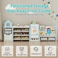 thumbnail image 5 of Toy Storage Organizer and Bookshelf for Kids, Akaber Toys Organizer 3 Tier Foldable with 10 Removable Bins & Drawing Board (Blue, 3 Brushes), 5 of 9