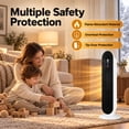 thumbnail image 6 of SUGIFT 1500W Ceramic Tower Space Heater, 2 Heat Settings, Electric Indoor Heater for Large Rooms, White, 6 of 10