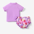 thumbnail image 3 of Disney Princess Toddler Girls Swimsuit Ariel Rapunzel Tiana Rash Guard 2 Pieces Set Sizes 2-6, 3 of 6