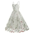 thumbnail image 5 of Elainilye Fashion Party Dresses for Women Comfy Summer Sleeveless V-Neck Vintage Prom Dress Date Night Dress,White, 5 of 8