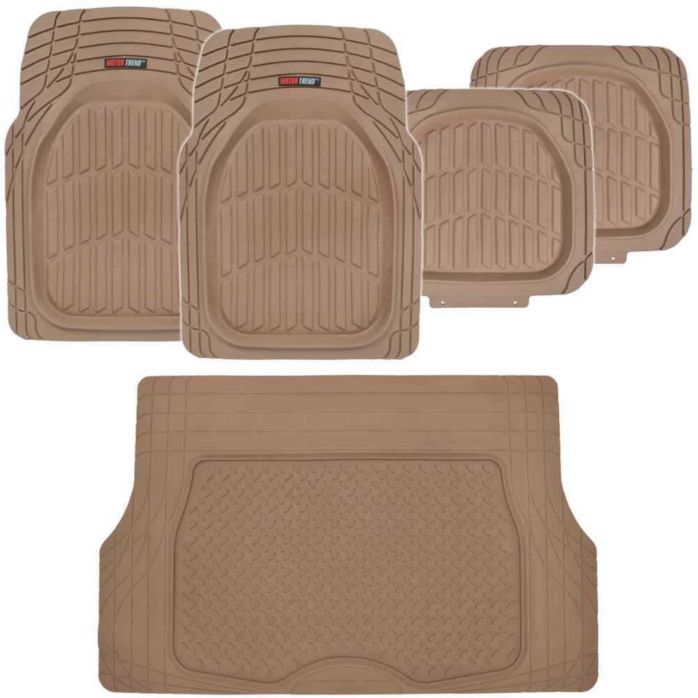 Motor Trend DeepDish Car Floor Mats 4 Pcs with Cargo Trunk Mat, 100