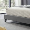 thumbnail image 3 of King-size Upholstered Platform Bed Frame with Contemporary Tufted Waffle Stitching, Easy Assembly, Charcoal Grey, 3 of 23