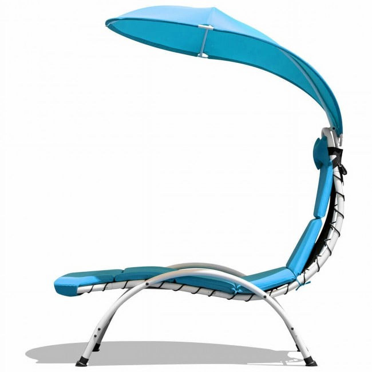 Patio Hanging Swing Hammock Chaise Lounger Chair with Canopy-Blue - image 5 of 7