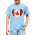 thumbnail image 5 of ITSAME T-Shirt for Boys Girls, Round Neck Heart Print Short Sleeve Kids Casual Fashion Loose Pullover Blue Size 7T, 5 of 6