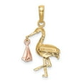 thumbnail image 3 of 14k Two-tone Stork Pendant in 14k Yellow and White Gold, 3 of 3