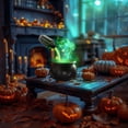 thumbnail image 3 of Clearance! Upgraded Halloween Plastic Cauldron, Black Candy Bowl, Large Witch Cauldron Pot Bucket for Halloween Decorations Trick or Treat Holder, Party Supplies Centerpiece 15"x12" B, 3 of 7