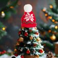 thumbnail image 4 of Mini Santa Hat Small Christmas Knit Hats for Christmas Tree Top Xmas Ornaments Crafts Wine Bottle Holders Decor Festival Scene Decoration, 2.36 x 2.75 Inch, 4 of 6