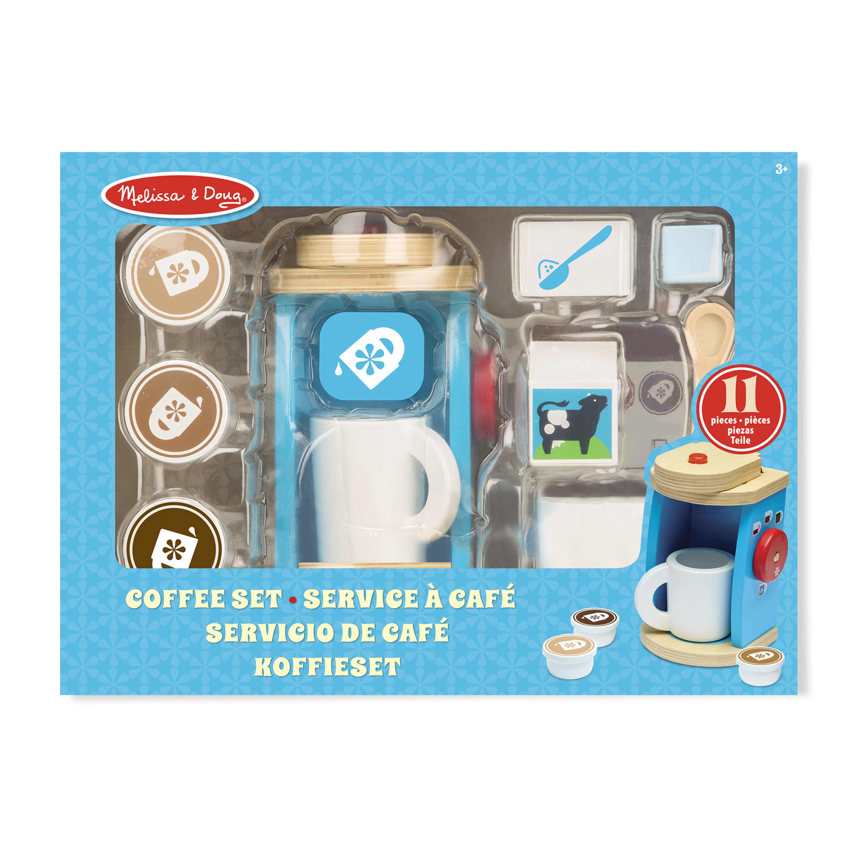 Melissa & Doug 12pcs Brew and Serve Wooden Coffee Maker Kids Toy Kitchen Set for sale online 