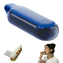 Travel Pill Organizer with Pills Taker, Portable 4 Compartment Pill Box, Travel Case Pill Holder, Easy & Quick Tablet Remover from Blister, 4.72x1.37x0.78"