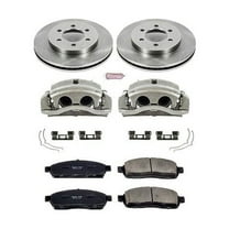 PowerStop Front Stock Replacement Brake Pad and Rotor Kit with Calipers Fits: FORD Select Models KCOE1943