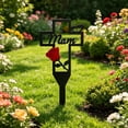 thumbnail image 4 of Metal Cross Memorial Stake with Red Rose, Cemetery Grave Marker for Mom Dad Sister, 4 of 8