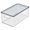 Clear/Smoke, variant on mDesign Plastic Storage Bin Box Container with Lid and Handles - Clear/Rose Pink
