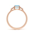 thumbnail image 2 of ANGARA Natural Aquamarine and Pear Diamond Three Stone Engagement Ring in 14K Rose Gold for Women (Size-7x5mm) | March Birthstone, Anniversary, Jewelry Gift for Women | Natural Aquamarine Ring, 2 of 10