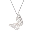 thumbnail image 1 of Delight Jewelry Acrylic Cut Out Butterfly Mirror Silvertone Best Friends Forever Bar Charm Necklace, 23", 1 of 4