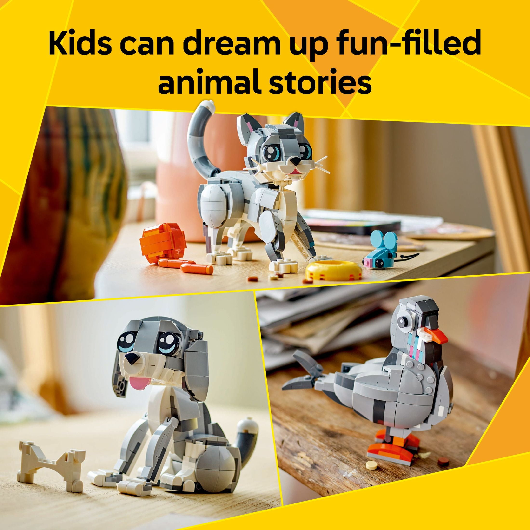 LEGO Creator 3 in 1 Playful Cat Building Toy with 3 Building Options, Cat, Dog, or Pigeon  Animal Fi(图5) LEGO Creator 3 in 1 Playful Cat Building Toy with 3 Building Options, Cat, Dog, or Pigeon  Animal Fi(图5)