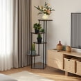 thumbnail image 5 of Homy Casa 4-Tier Ladder Shelf, Modern Wooden and Metal Display Stand, Vertical Storage Rack for Living Room, Office, or Bedroom, Brown, 5 of 8