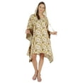 thumbnail image 1 of Moomaya Femmes Hoodie Kaftan Short Loose Tunique Décontracté Kimono Mini Robe de Plage, 1 of 7