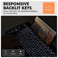 thumbnail image 4 of X9 Performance Small Wireless Keyboard with Dock - (BT + 2.4Ghz) - Ready for Travel - Compact Bluetooth Keyboard for Tablet, Phone, Office - Backlit, Portable, Multi-Device - PC, Mac, iPad, Android, 4 of 7