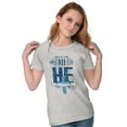 thumbnail image 4 of He Reigns Above Christian Jesus Faith Womens Slim Fit Graphic Tee Brisco Brands S, 4 of 5