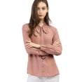 thumbnail image 2 of INSPIRE CHIC Camisa Casual Con Botones Manga Larga Corbata De Lazo Para Mujer Rosa L, 2 of 6