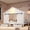 White+Door, variant on Bellemave Full Size Montessori Bed with Bookcase and LED Light, Wood Farmhouse Playhouse Bed Frame with 2 Storage Drawers for Kids Boys Girls, No Box Spring Needed (White)