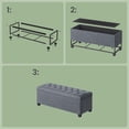 thumbnail image 5 of LEDREM 43-Inch Velvet Storage Ottoman Bench with Removable Top, 660LB Capacity Multi-Functional Footrest for Bedroom Living Room, Slate Gray, 5 of 13