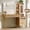 Oak, variant on Arulvmrn Vanity Desk with 29.53" HD Lighted Mirror, 47.24" Big Modern Vanity Desk with Mirror and Lights, Makeup Vanity with 5 Drawers and Storage Shelves and Charging Station, Walnut