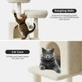 thumbnail image 4 of Soonbuy 75'' Tall Cat Tree with Litter Box Enclosure, 2-in-1 Modern Cat Tower with Condos & Sisal Scratching Posts, Basket and Soft Plush Perch, Wooden Kitty Litter Box Furniture, White & Gray, 4 of 7