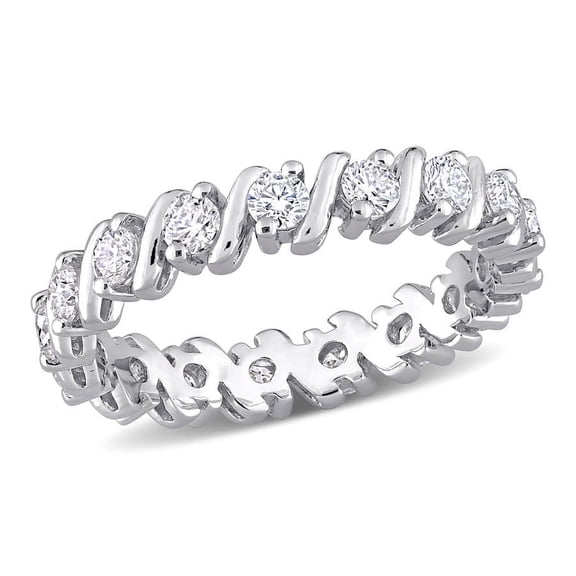 AMOUR 1 CT DEW Created Moissanite Eternity Band In Sterling Silver