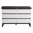 thumbnail image 6 of Wide size Drawer Storage Cabinet, 6-drawer Chest of Drawers for Bedroom Living Room, White & Walnut color, 47.2'' W x 15.74'' D x 30 .7''H, 6 of 12