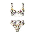 thumbnail image 4 of Rocae Tulips Flowers for Bikini Set for Women Two Piece Sexy High Swimsuits Split Crossover Bikini Small, 4 of 9