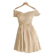 thumbnail image 6 of YuXingFu Spring Dresses for Women Mid-Length Crew Neck Plus Size Womens Dress Short Sleeve A Line Casual Summer Yellow XL, 6 of 9