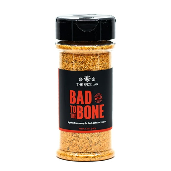 The Spice Lab Bad to the Bone Barbecue Seasoning - 6.1 oz Shaker Jar - All-Natural Dry Rub for Meats, Steaks, Chicken, Pork & More - Kosher & Non-GMO - Premium Grilling & Roasting Spice Blend - 7012
