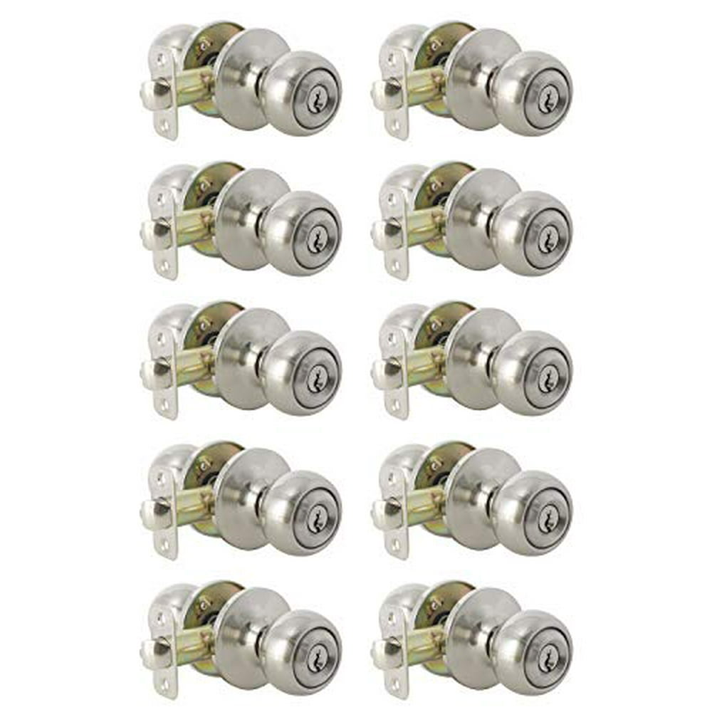 Probrico (10 Pack) Keyed Alike Entry Knobs with Locks and