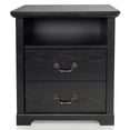 thumbnail image 3 of Furniture of America Chara Modern Wood 2-Drawer Kids Nightstand with Open Top Shelf, Black, 3 of 13