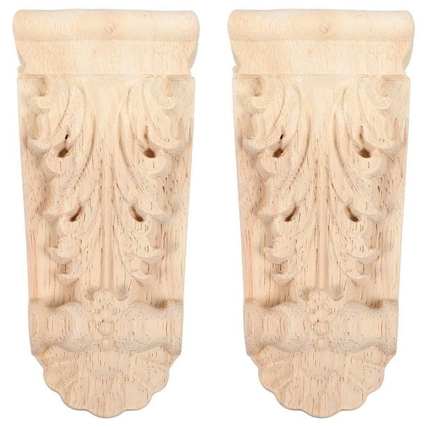 2 ménsulas de madera decorativas, molduras de esquina para el hogar, sala de estar.