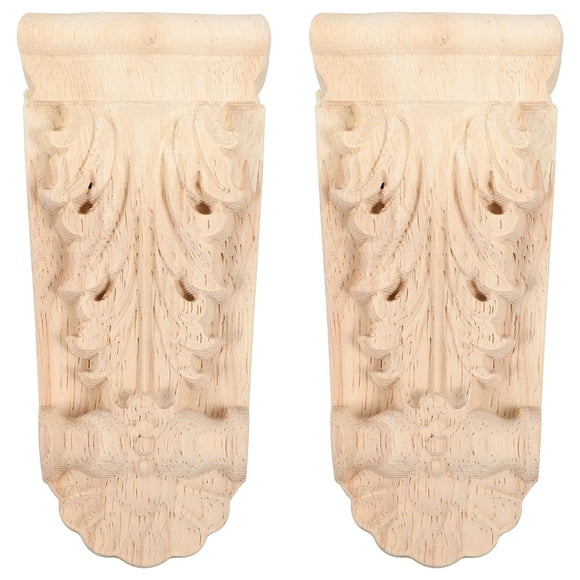 2pcs Wood Corbels Decorative Wooden Corner Moulding Trim Home Living Room Decoration