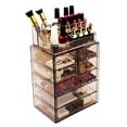 thumbnail image 6 of Sorbus Acrylic Cosmetic Makeup and Jewelry Storage Case Display - Spacious Design - Great for Bathroom, Dresser, Vanity and Countertop (3 Large, 4 Small Drawers, Bronze Glow), 6 of 7