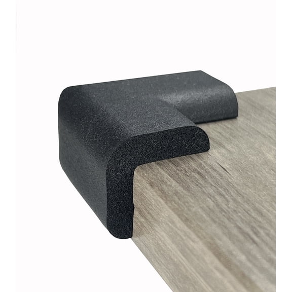 KidKusion Foam Rubber Corner Guards, Sharp Corners, Table, Desk, 4.0 CT, Black, Toddler