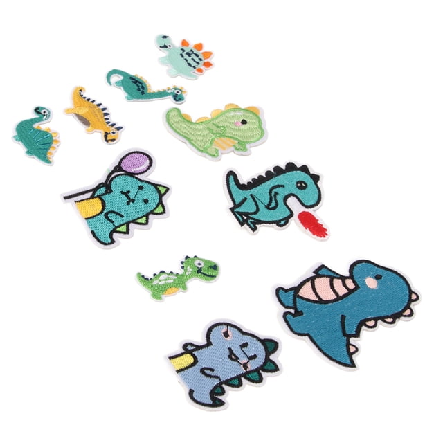 Sew On Patches, Cotton 10Pcs DIY Multi Purpose Dinosaur Shape Decoration Sew Patches Set For Bags For Socks