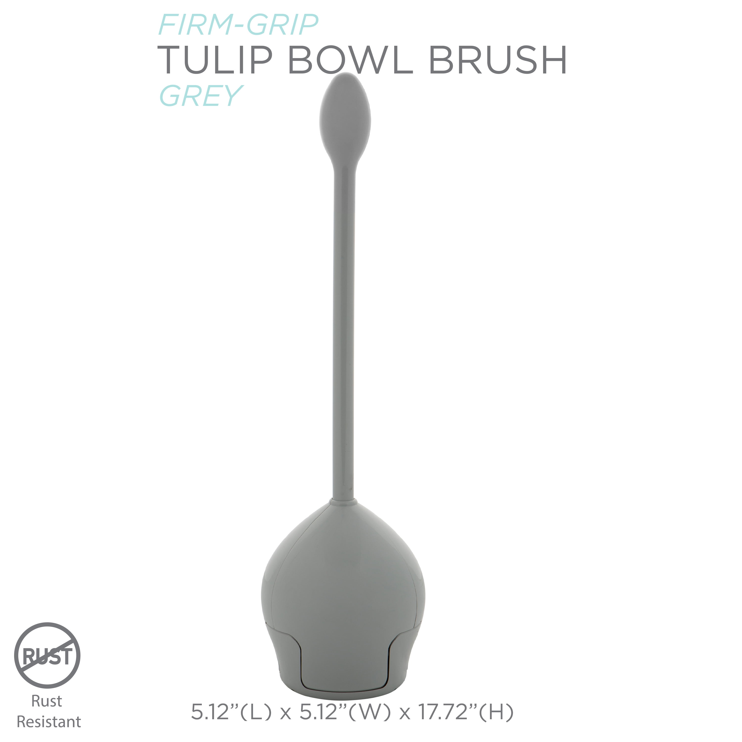 Bath Bliss Firm Grip Tulip Toilet Bowl Brush in Gray