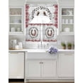 thumbnail image 3 of Pink Roses Swag Curtains for Living Room/Bedroom Windows, Spring Horseshoes Floral Leaves Gray Wood Kitchen Curtains and Valances Set 36 Inch Length, Light Filtering Swags Valance Curtain Panels, 3 of 5
