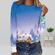 thumbnail image 1 of Pntutb - Camiseta holgada con estampado de moda para mujer, blusa de manga larga, cuello redondo, tops casuales Pntutb Pntutb-1553, 1 of 5
