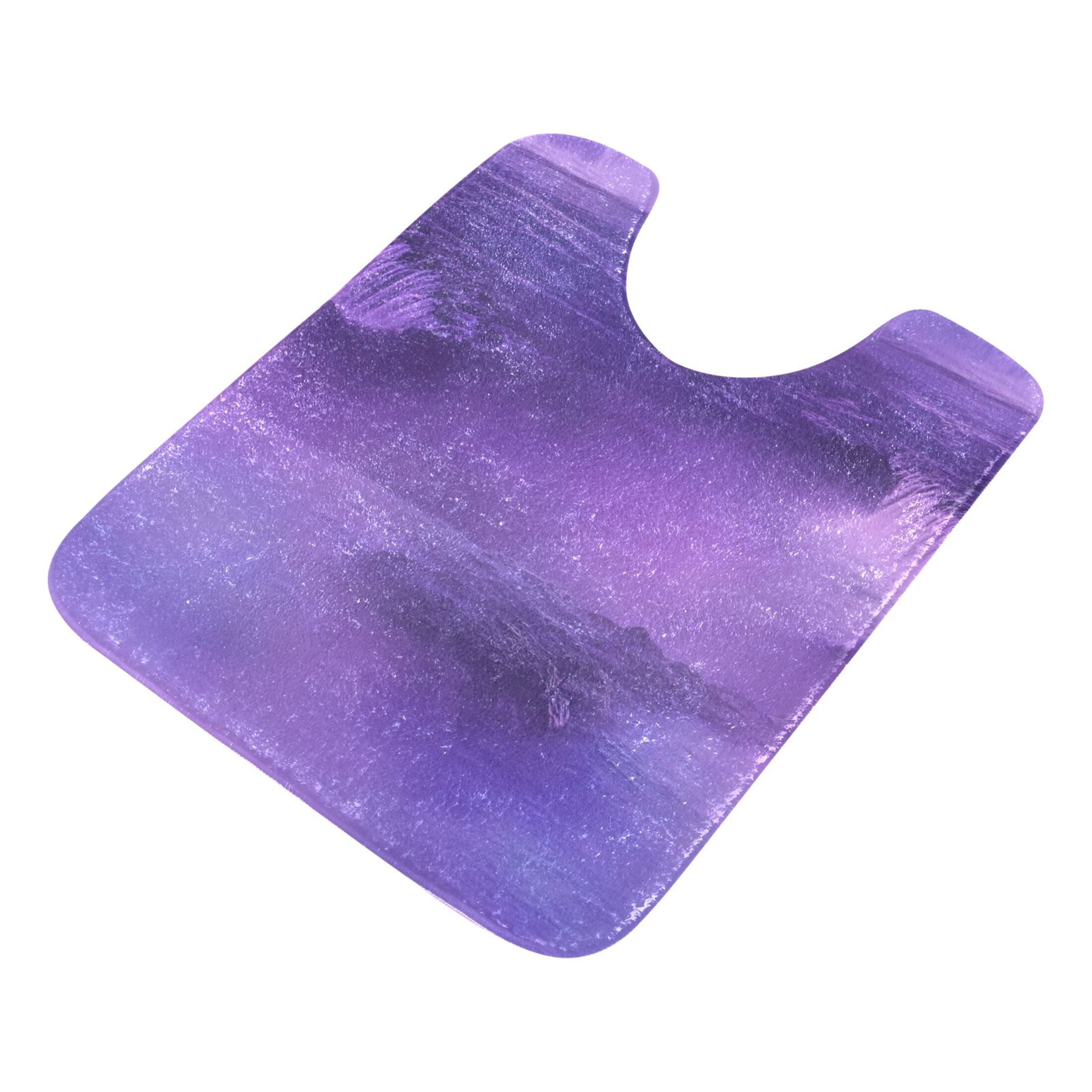 2 Piece Soft Bathroom Rug Set Purple Mist Bath Mat and U-Shaped Toilet Contour Rug (16"x24"+20"x24")