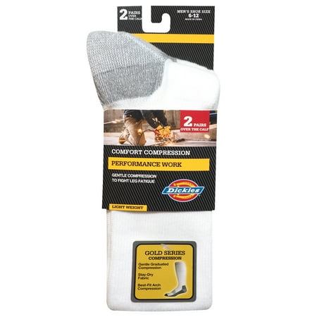 Genuine Dickies Men's OTC Compression Crew Sock, 2 Pack