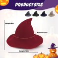 thumbnail image 2 of Women's Knitted Witch Hat, Wool Blend Pointed Spire Cap with Wide Brim, Fall Fashion Beanie for Everyday Wear, Halloween Cosplay & Masquerade (Red), 2 of 7