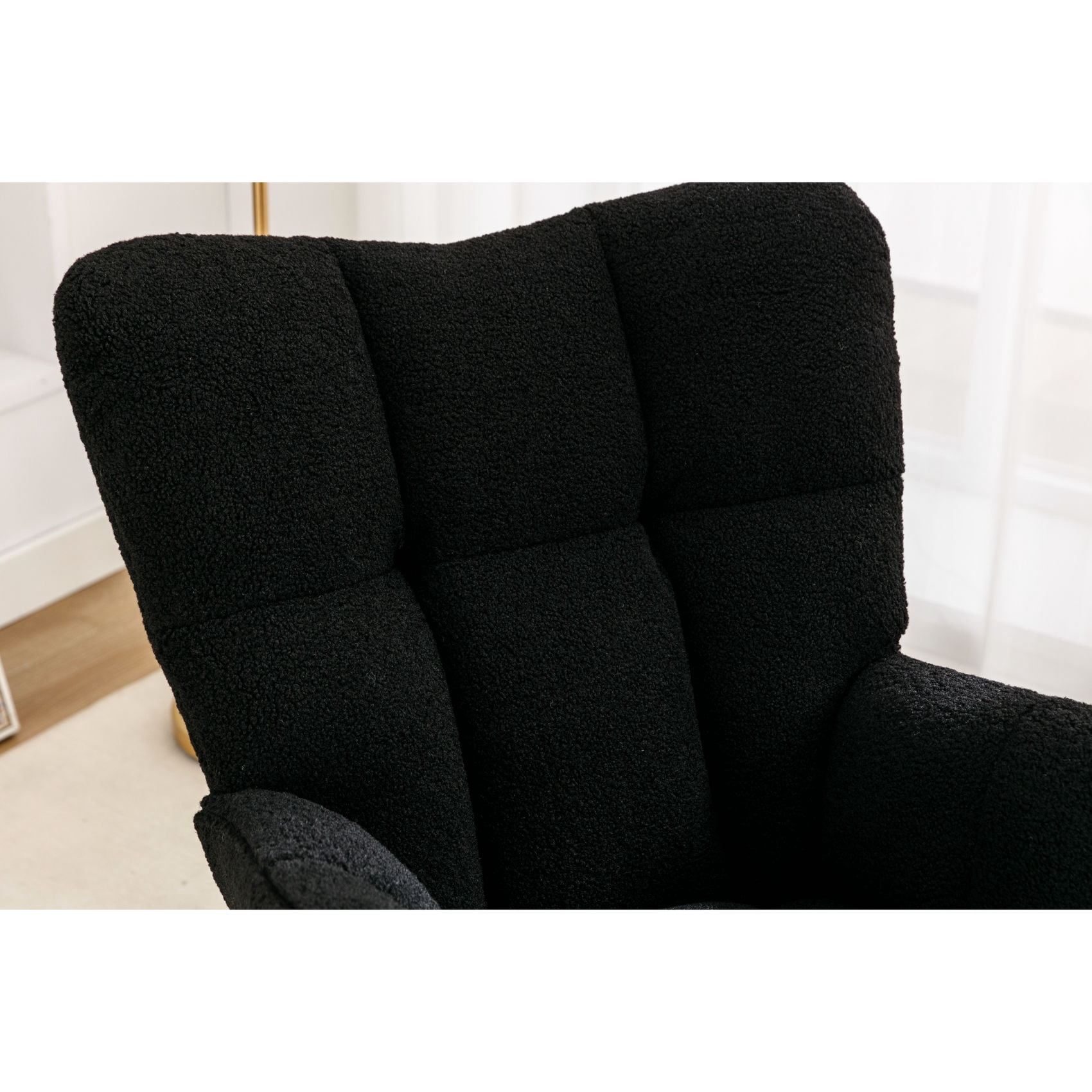 Comfortable Teddy Material Rocking - Perfect Nursery Chair for Indoor Spaces